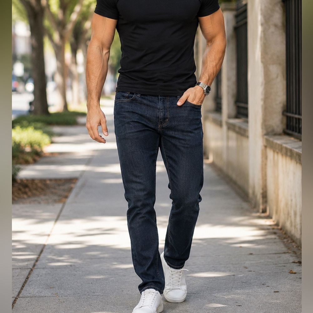$188 JOE’S JEANS The Brixton Men's Blue Jeans 34x33” Marsden Straight Slim Denim